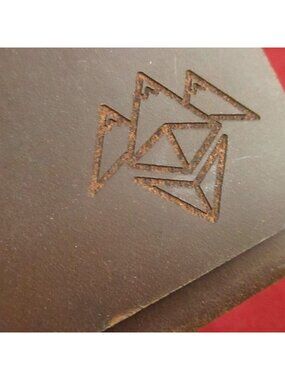 STRAP WALLET  8x4" HIKERS MAP MOUNTAIN HUGE RAW COWHIDE BROWN USA